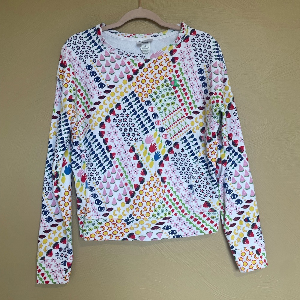 Champion x Susan Alexandra Fruit Eye Moon Reverse Weave Sweatshirt, Size Small